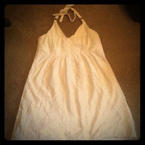 White lace halter sundress